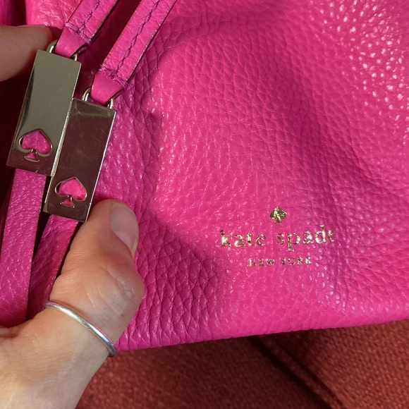NWOT Kate Spade pink crossbody small bucket leather bag - Picture 2 of 7